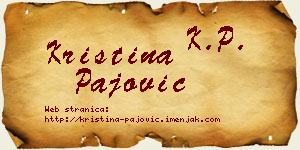 Kristina Pajović vizit kartica